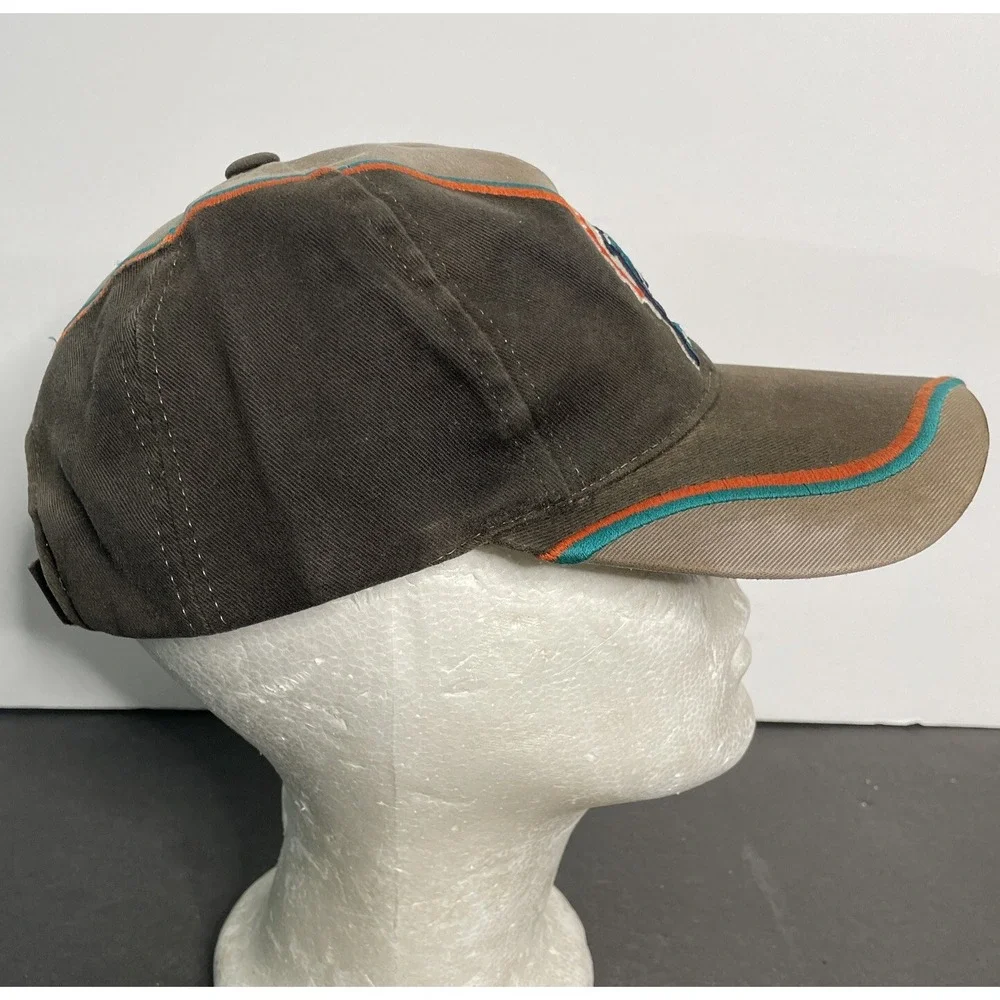 RARE Vintage Annco Miami‎ Dolphins NFL Adjustable Brown Hat Cap One Size #00476 - Picture 4 of 9